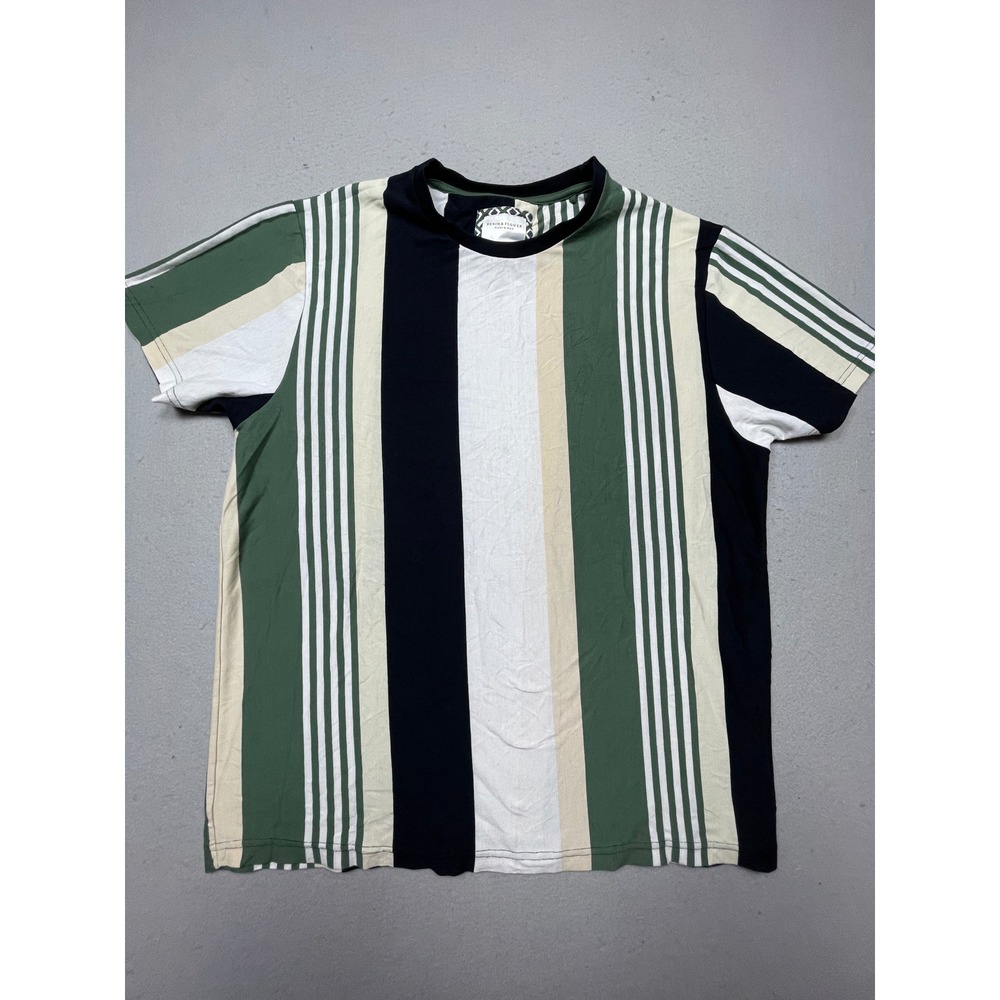 Denim & Flower T-Shirt Cotton Polyester Striped Green XL Mens